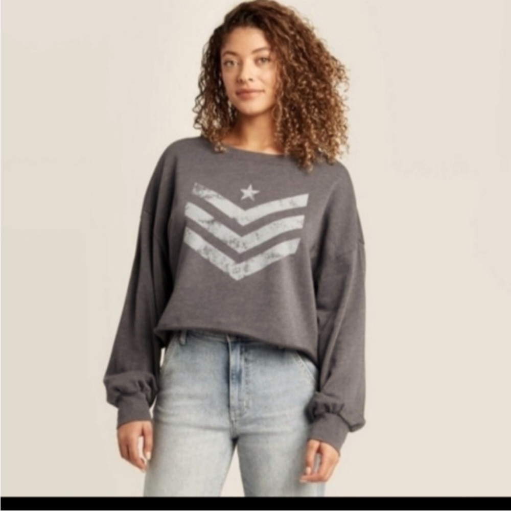 Target Gray Graphic cropped  Sweatshirt